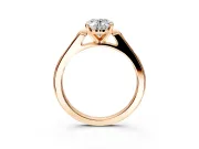 Solitaire Engagement Ring Setting for Oval Center with Channel Accents and Prong Head in Rose Gold