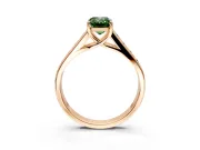 Solitaire Engagement Ring Setting for Fancy Green Emerald Cut Center with Cathedral Channel Band and Prong Head in Rose Gold