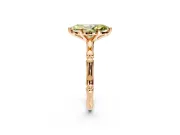 Solitaire Engagement Ring Setting for Fancy Yellow Marquise Center with Bamboo Band and Prong Head in Rose Gold