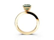 Solitaire Engagement Ring Setting for Fancy Green Princess Cut Center with Channel Baguette Band and Prong Head in Yellow Gold