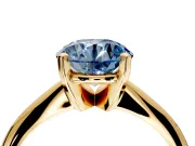Solitaire Engagement Ring Setting for Fancy Blue Round Cut Center with Knife Ridge Band and Claw Prong Head in Yellow Gold