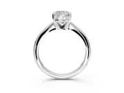 Solitaire Engagement Ring Setting for Cushion Cut Center with Knife Ridge Band and Claw Prong Head in Sterling Silver