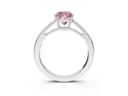 Solitaire Engagement Ring Setting for Fancy Pink Cushion Cut Center with Open Cathedral Shoulders and Prong Head in Platinum