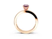 Solitaire Engagement Ring Setting for Fancy Pink Emerald Cut Center with Channel Baguette Band and Prong Head in Rose Gold