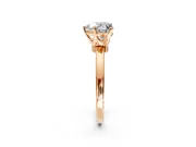 Solitaire Engagement Ring Setting for Heart-Shaped Center with Plain Band and Tulip Prong Head in Rose Gold
