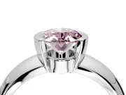 Tension Engagement Ring Setting for Fancy Pink Oval Center with Wide Flat Band and Tension Head in Platinum