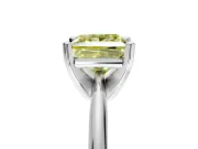 Solitaire Engagement Ring Setting for Fancy Yellow Princess Cut Center with Knife Ridge Band and Claw Prong Head in White Gold