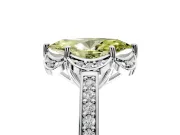 Floral Engagement Ring Setting for Fancy Yellow Marquise Center with Four Accent Clusters and Prong Head in Platinum