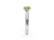 Solitaire Engagement Ring Setting for Fancy Yellow Cushion Cut Center with Reverse Tapered Band and Prong Head in Platinum