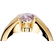 Tension Engagement Ring Setting for Fancy Pink Marquise Center with Wide Tapered Band and Tension Head in Yellow Gold