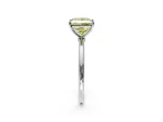 Solitaire Engagement Ring Setting for Fancy Yellow Princess Cut Center with Straight Thin Band and Prong Head in Platinum