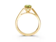 Solitaire Engagement Ring Setting for Fancy Yellow Emerald Cut Center with Tapered Split Shoulders and Prong Head in Yellow Gold