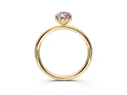 Solitaire Engagement Ring Setting for Fancy Pink Pear-Shaped Center with Plain Band, Open Basket and Prong Head in Yellow Gold