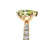 Solitaire Engagement Ring Setting for Fancy Yellow Pear-Shaped Center with Micro Pave Band and Prong Head in Yellow Gold