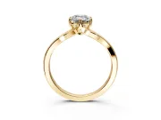 Solitaire Engagement Ring Setting for Emerald Cut Center with Plain Split Shank and Prong Head in Yellow Gold