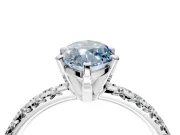 Solitaire Engagement Ring Setting for Fancy Blue Marquise Center with Large Accents and Prong Head in Platinum
