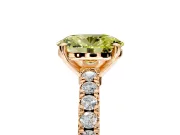 Solitaire Engagement Ring Setting for Fancy Yellow Oval Center with Single Row Accent Band and Prong Head in Rose Gold