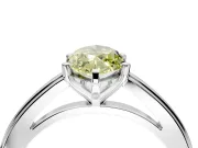 Solitaire Engagement Ring Setting for Fancy Yellow Marquise Center with Flat-Sided Plain Band and Prong Head in Sterling Silver