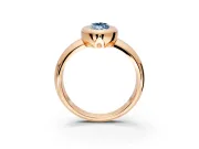 Solitaire Engagement Ring Setting for Fancy Blue Marquise Center with Wide Band and Bezel Head in Rose Gold