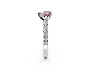 Solitaire Engagement Ring Setting for Fancy Pink Heart-Shaped Center with Large Accents and Prong Head in Platinum