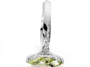 Side Accent Engagement Ring Setting for Fancy Yellow Marquise Center with Accent Shoulders and Prong Head in Platinum