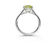Solitaire Engagement Ring Setting for Fancy Yellow Round Cut Center with Cathedral Band and Prong Head in Sterling Silver
