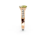 Solitaire Engagement Ring Setting for Fancy Yellow Oval Center with Cathedral Channel Band and Prong Head in Rose Gold