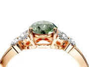 Solitaire Engagement Ring Setting for Fancy Green Pear-Shaped Center with Marquise Flower Shoulders and Prong Head in Rose Gold