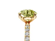 Solitaire Engagement Ring Setting for Fancy Yellow Round Cut Center with Pave Accents and Prong Head in Yellow Gold