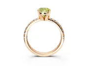 Solitaire Engagement Ring Setting for Fancy Yellow Cushion Cut Center with Large Accents and Prong Head in Rose Gold