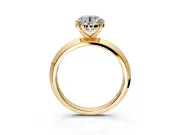 Solitaire Engagement Ring Setting for Round Cut Center with Wide Knife Ridge Band and Prong Head in Yellow Gold