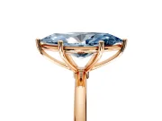 Solitaire Engagement Ring Setting for Fancy Blue Marquise Center with Straight Thin Band and Prong Head in Rose Gold