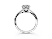 Solitaire Engagement Ring Setting for Round Cut Center with Knife Ridge Band and Claw Prong Head in Platinum