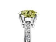 Solitaire Engagement Ring Setting for Fancy Yellow Round Cut Center with Channel-Set Accent Band and Prong Head in Sterling Silver