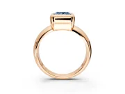 Solitaire Engagement Ring Setting for Fancy Blue Princess Cut Center with Wide Band and Bezel Head in Rose Gold