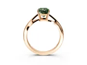 Solitaire Engagement Ring Setting for Fancy Green Radiant Cut Center with Plain Bypass Twist Band and Prong Head in Rose Gold