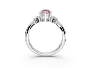 Solitaire Engagement Ring Setting for Fancy Pink Marquise Center with Grooved Bar Accent Band and Prong Head in Platinum