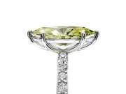 Solitaire Engagement Ring Setting for Fancy Yellow Marquise Center with Pave Accents and Prong Head in Platinum