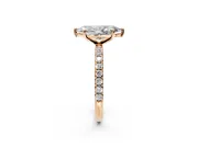 Solitaire Engagement Ring Setting for Marquise Center with Micro Pave Band and Prong Head in Rose Gold