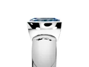Tension Engagement Ring Setting for Fancy Blue Emerald Cut Center with Wide Flat Band and Tension Head in Sterling Silver