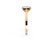 Solitaire Engagement Ring Setting for Fancy Yellow Princess Cut Center with Tapered Shoulders and Prong Head in Rose Gold