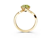 Solitaire Engagement Ring Setting for Fancy Yellow Round Cut Center with Plain Split Shank and Prong Head in Yellow Gold