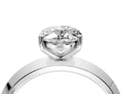Solitaire Engagement Ring Setting for Oval Center with Wide Knife Ridge Band and Prong Head in Sterling Silver