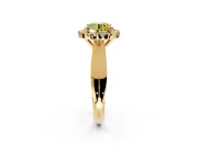 Halo Engagement Ring Setting for Fancy Yellow Round Cut Center with Square Band and Prong Head in Yellow Gold