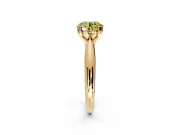 Solitaire Engagement Ring Setting for Fancy Yellow Round Cut Center with Reverse Tapered Band and Prong Head in Yellow Gold