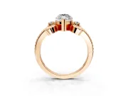 Solitaire Engagement Ring Setting for Marquise Center with Twisted Band and Scroll Prong Head in Rose Gold