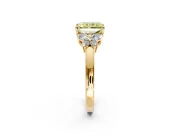 Solitaire Engagement Ring Setting for Fancy Yellow Radiant Cut Center with Marquise Flower Shoulders and Prong Head in Yellow Gold