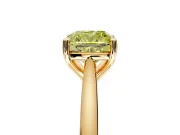 Solitaire Engagement Ring Setting for Fancy Yellow Cushion Cut Center with Narrow Cathedral Band and Prong Head in Yellow Gold