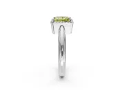 Halo Engagement Ring Setting for Fancy Yellow Princess Cut Center with Tapered Plain Band and Prong Head in Platinum