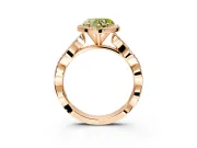 Halo Engagement Ring Setting for Fancy Yellow Heart-Shaped Center with Pave and Plain Twist Band and Prong Head in Rose Gold